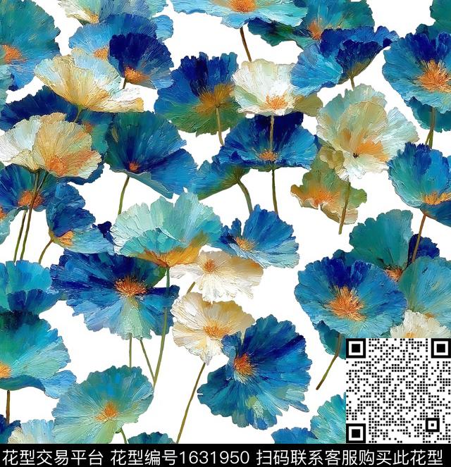 年轻女装植物油画华亿平台数码印花华亿平台下载（图片编号: 1631950） - 瓦栏（Walan）