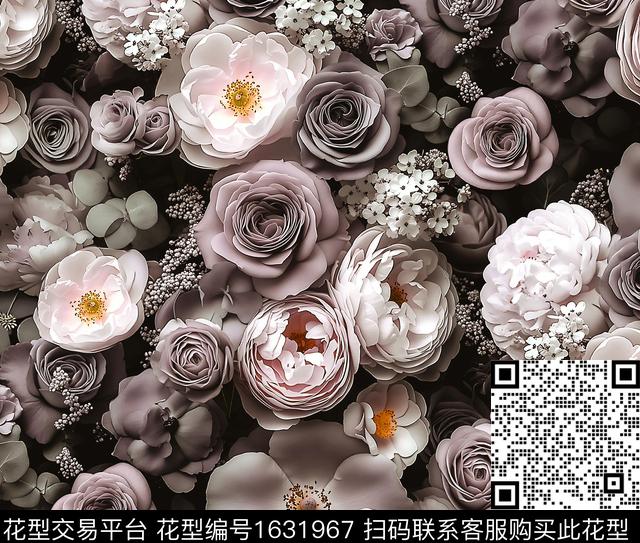 花卉中老年数码印花华亿平台下载（图片编号: 1631967） - 瓦栏（Walan）