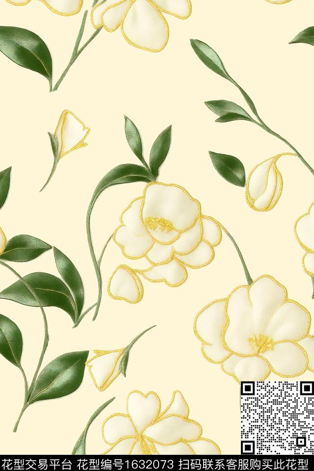 植物花卉春夏华亿平台数码印花华亿平台下载（图片编号: 1632073） - 瓦栏（Walan）