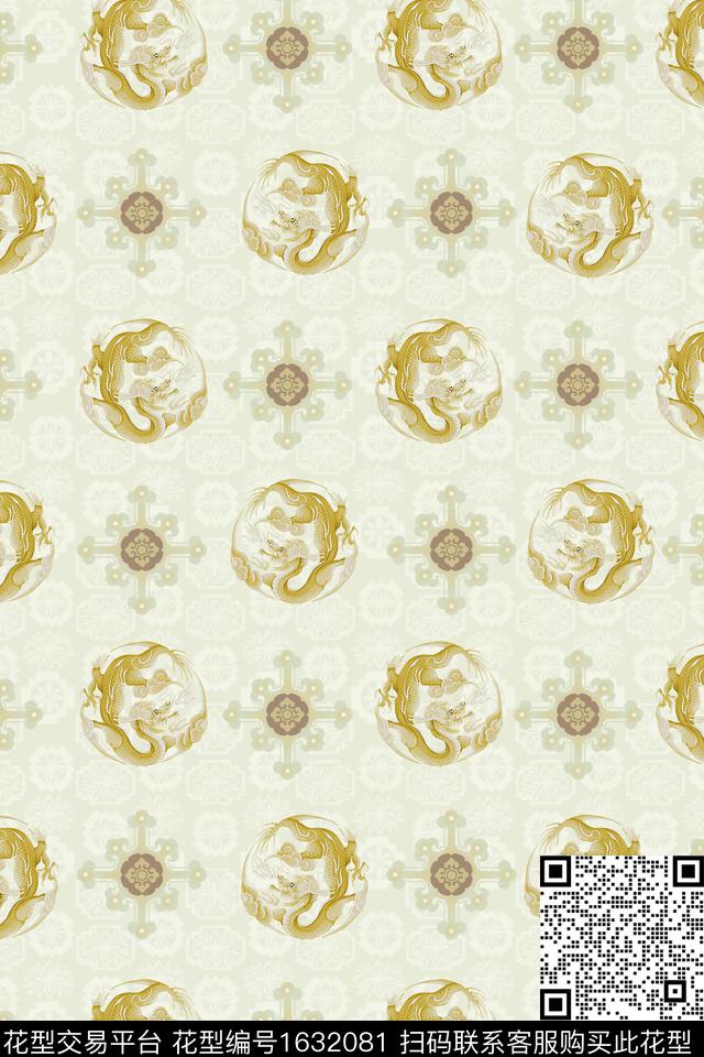 龙如意中国风数码印花华亿平台下载（图片编号: 1632081） - 瓦栏（Walan）