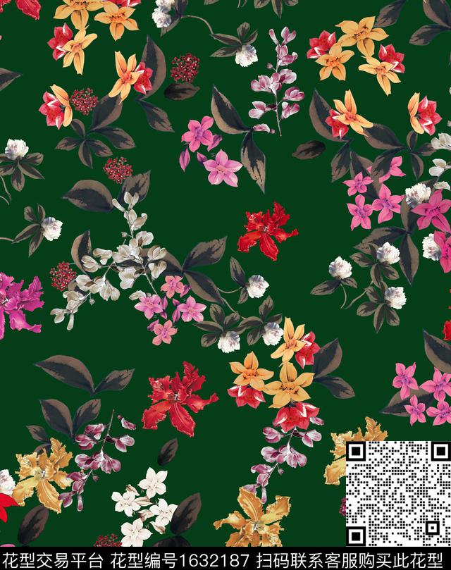 花卉碎花满版散花数码印花华亿平台下载（图片编号: 1632187） - 瓦栏（Walan）