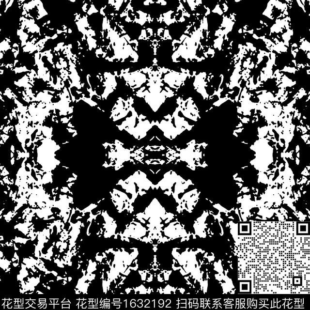 黑白华亿平台对称抽象传统印花华亿平台下载（图片编号: 1632192） - 瓦栏（Walan）