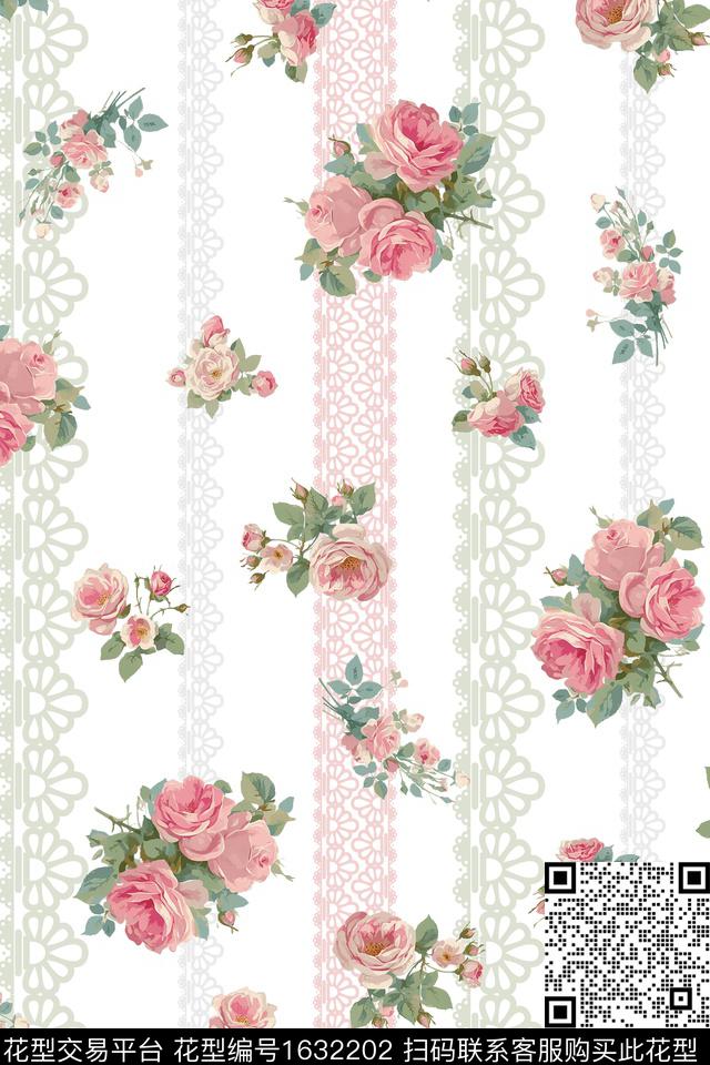 花卉花边蕾丝数码印花华亿平台下载（图片编号: 1632202） - 瓦栏（Walan）
