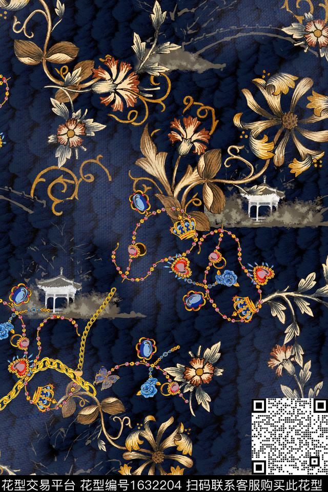 建筑花卉中老年数码印花华亿平台下载（图片编号: 1632204） - 瓦栏（Walan）