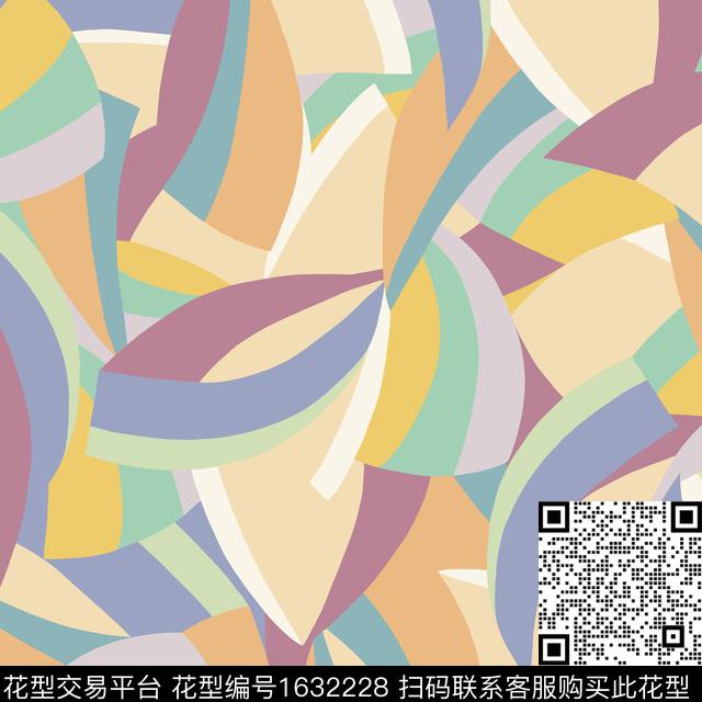 彩色几何几何拼接传统印花华亿平台下载（图片编号: 1632228） - 瓦栏（Walan）