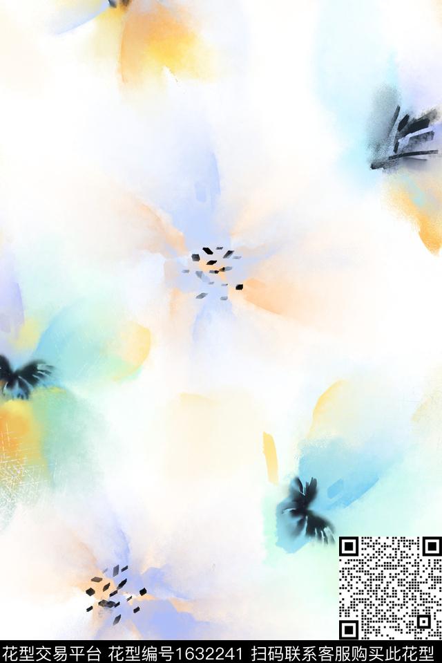 花卉水彩花卉朦胧花卉数码印花华亿平台下载（图片编号: 1632241） - 瓦栏（Walan）