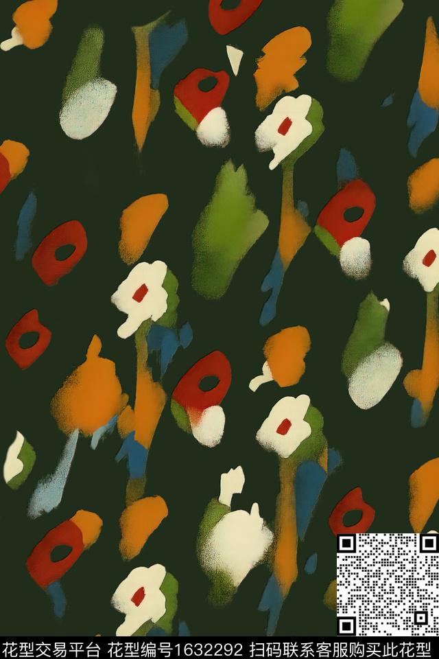 抽象抽象花卉数码印花华亿平台下载（图片编号: 1632292） - 瓦栏（Walan）
