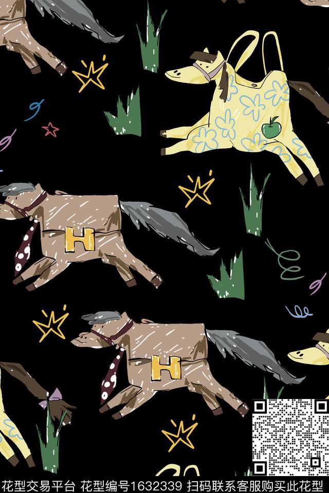 马卡通动物趣味数码印花华亿平台下载（图片编号: 1632339） - 瓦栏（Walan）