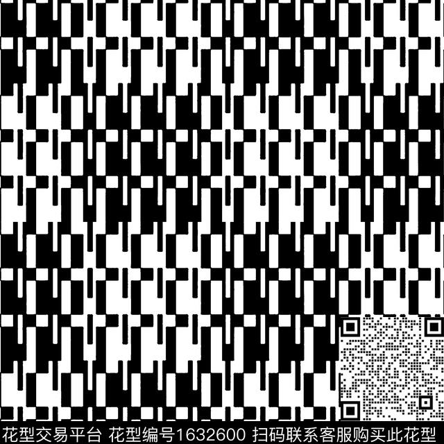 几何黑白连续传统印花华亿平台下载（图片编号: 1632600） - 瓦栏（Walan）