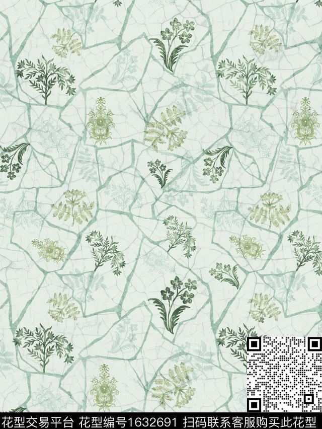 花卉水彩花卉植物数码印花华亿平台下载（图片编号: 1632691） - 瓦栏（Walan）