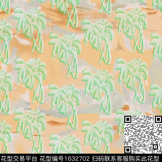 植物棕桐树热带数码印花华亿平台下载（图片编号: 1632702） - 瓦栏（Walan）