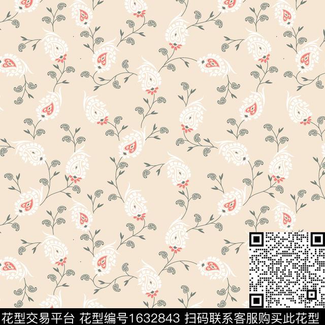 年轻女装民族风花卉数码印花华亿平台下载（图片编号: 1632843） - 瓦栏（Walan）