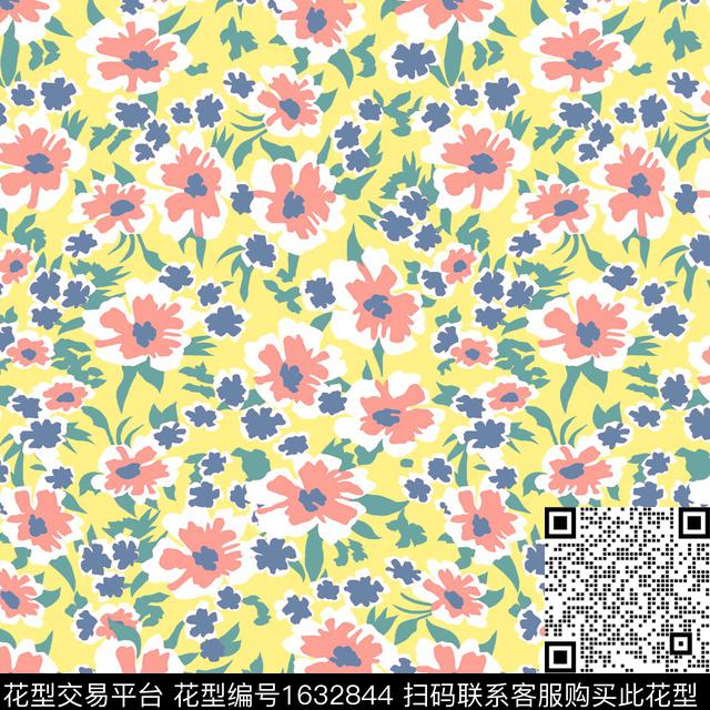 年轻女装花卉小碎花数码印花华亿平台下载（图片编号: 1632844） - 瓦栏（Walan）