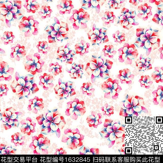 年轻女装花卉小碎花数码印花华亿平台下载（图片编号: 1632845） - 瓦栏（Walan）