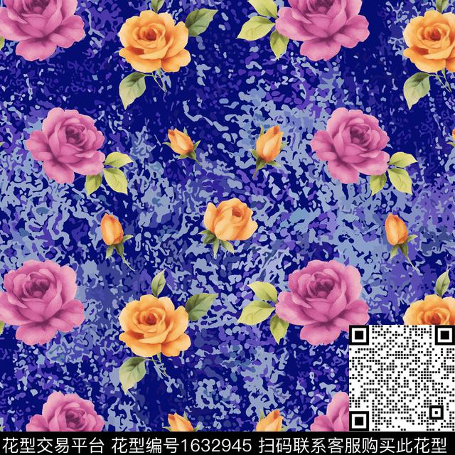 纹理底纹花卉数码印花华亿平台下载（图片编号: 1632945） - 瓦栏（Walan）