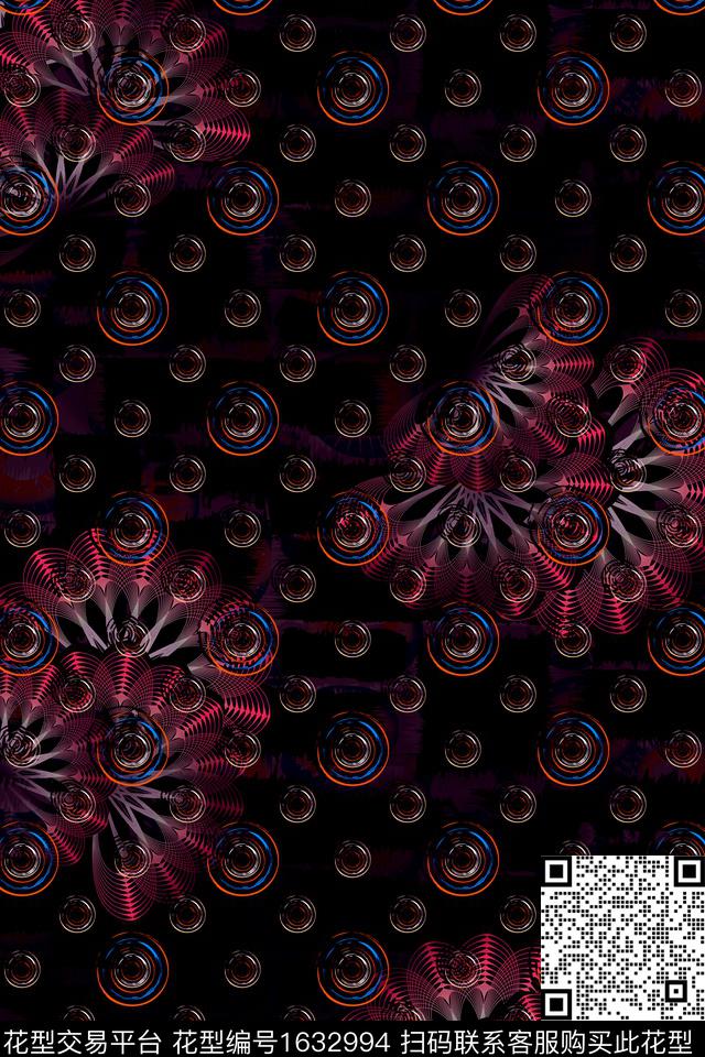 波点中老年几何数码印花华亿平台下载（图片编号: 1632994） - 瓦栏（Walan）