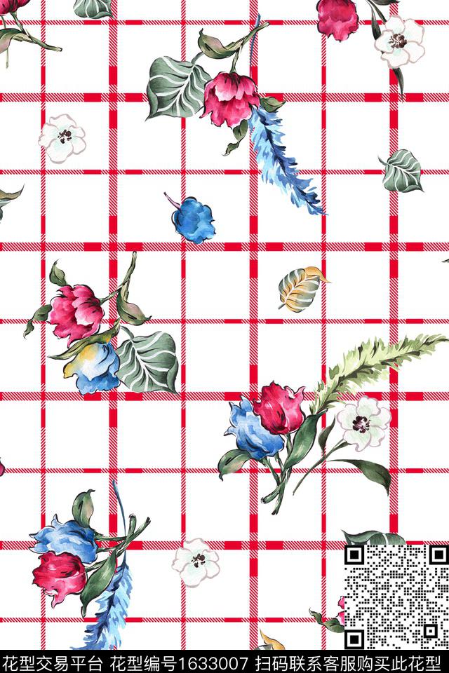 年轻女装花卉水彩花卉数码印花华亿平台下载（图片编号: 1633007） - 瓦栏（Walan）