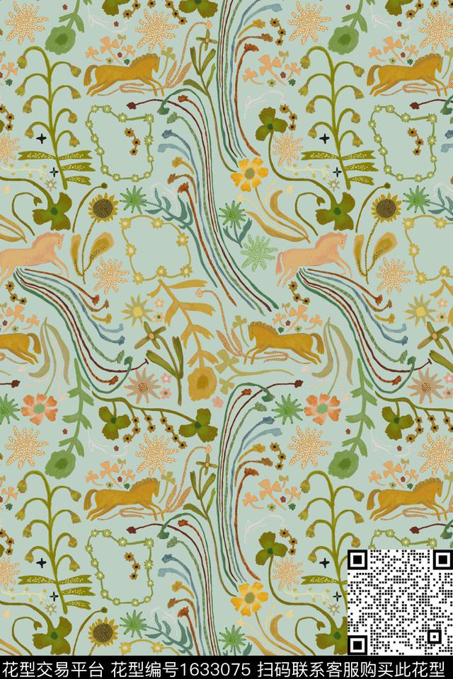 趣味可爱创意数码印花华亿平台下载（图片编号: 1633075） - 瓦栏（Walan）