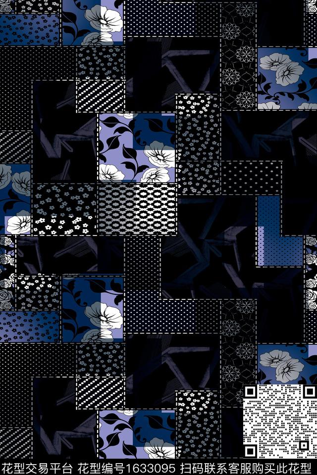 花卉波点几何数码印花华亿平台下载（图片编号: 1633095） - 瓦栏（Walan）