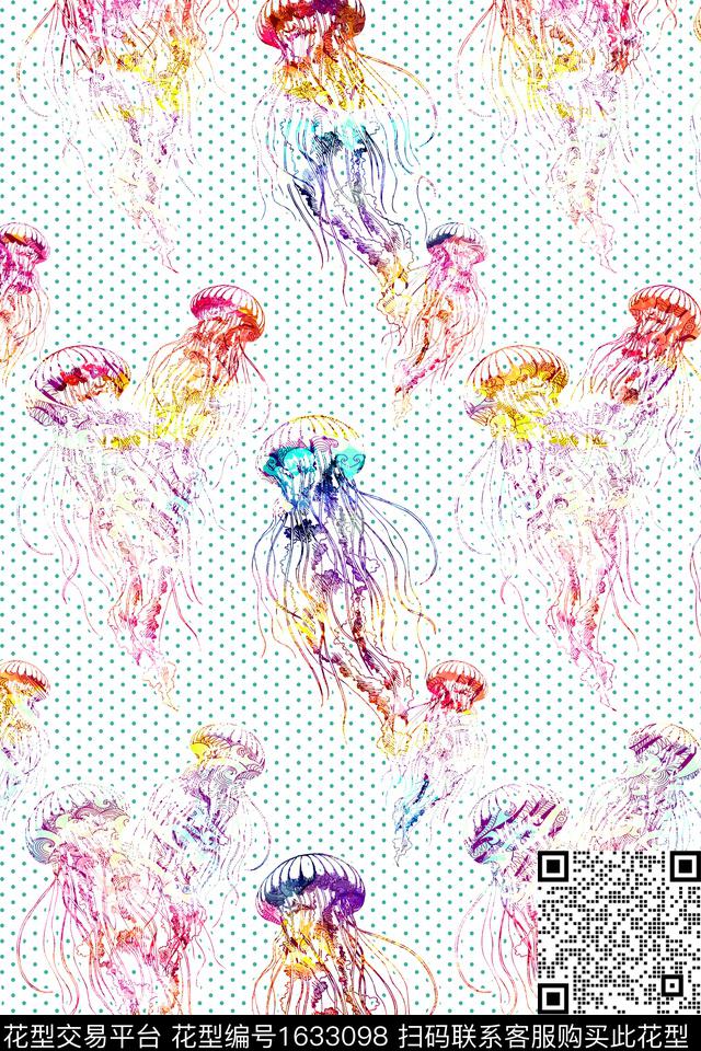 泳装波点水母数码印花华亿平台下载（图片编号: 1633098） - 瓦栏（Walan）