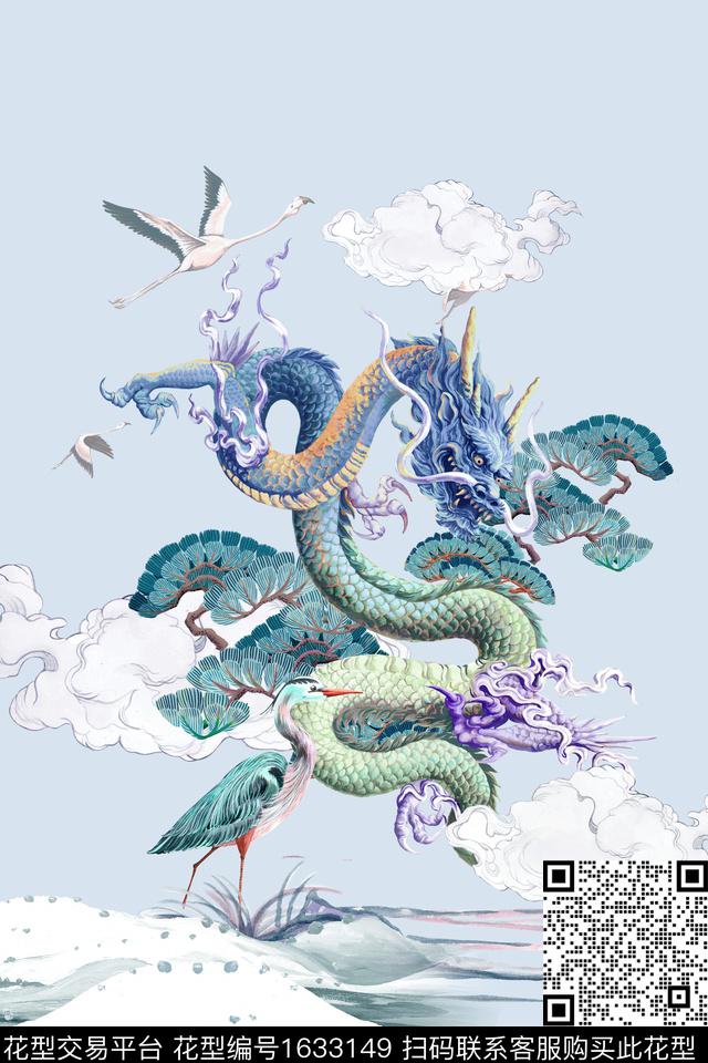 定位水彩龙数码印花华亿平台下载（图片编号: 1633149） - 瓦栏（Walan）