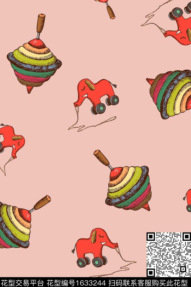 趣味玩具跳接数码印花华亿平台下载（图片编号: 1633244） - 瓦栏（Walan）