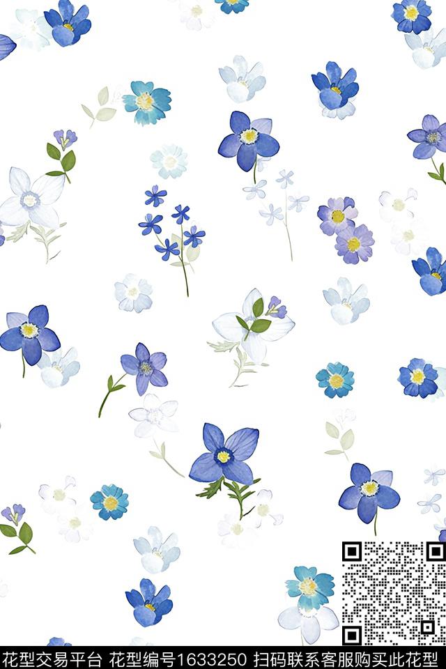 小清新影花花卉数码印花华亿平台下载（图片编号: 1633250） - 瓦栏（Walan）