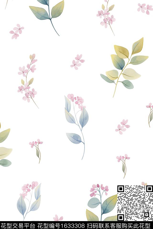 小清新花卉春夏华亿平台数码印花华亿平台下载（图片编号: 1633308） - 瓦栏（Walan）