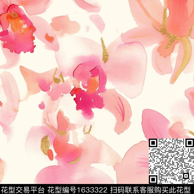水彩花卉抽象花卉花卉数码印花华亿平台下载（图片编号: 1633322） - 瓦栏（Walan）