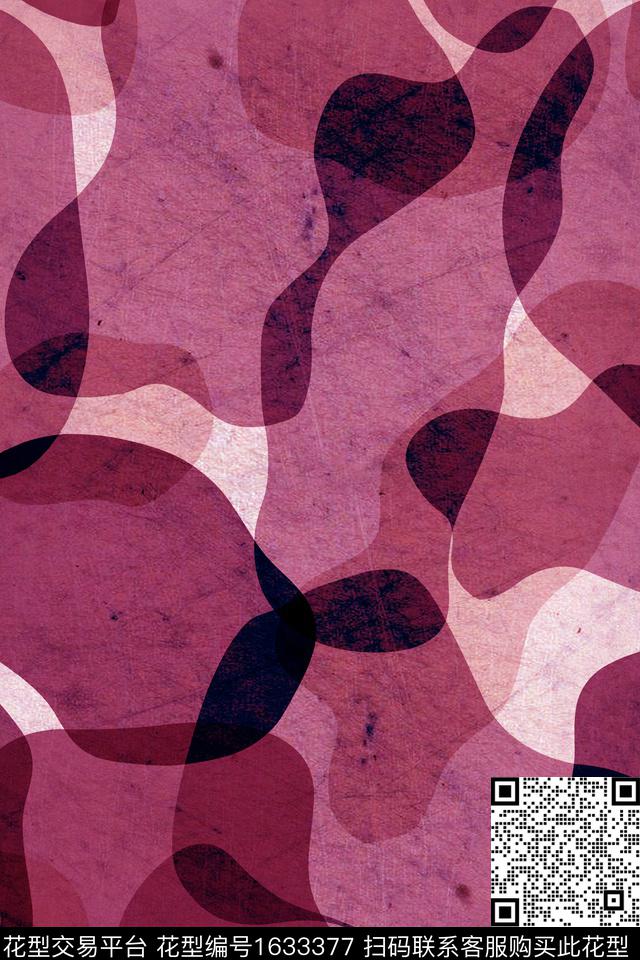 肌理几何抽象数码印花华亿平台下载（图片编号: 1633377） - 瓦栏（Walan）