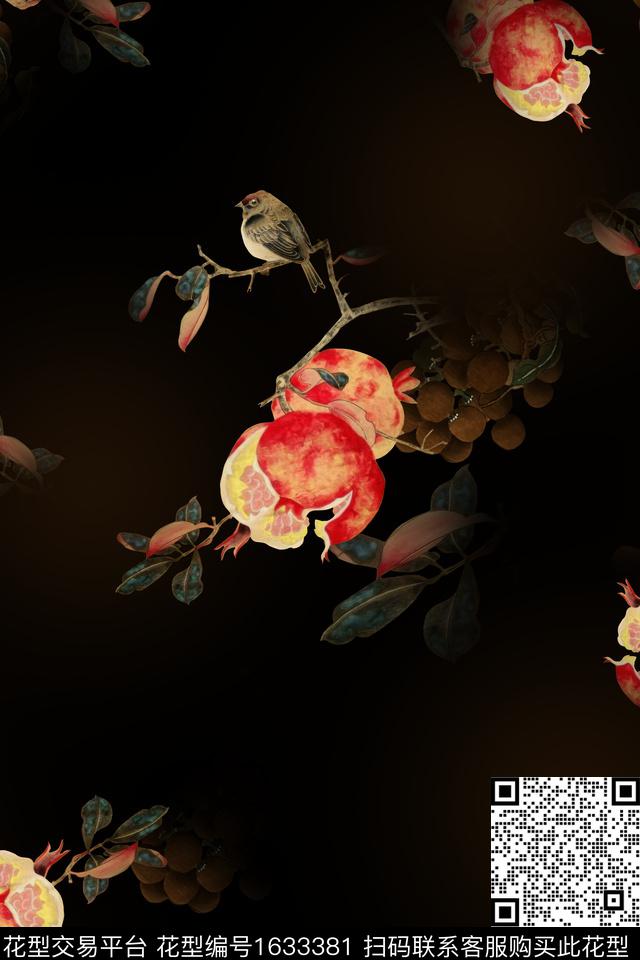 中老年石榴鸟数码印花华亿平台下载（图片编号: 1633381） - 瓦栏（Walan）