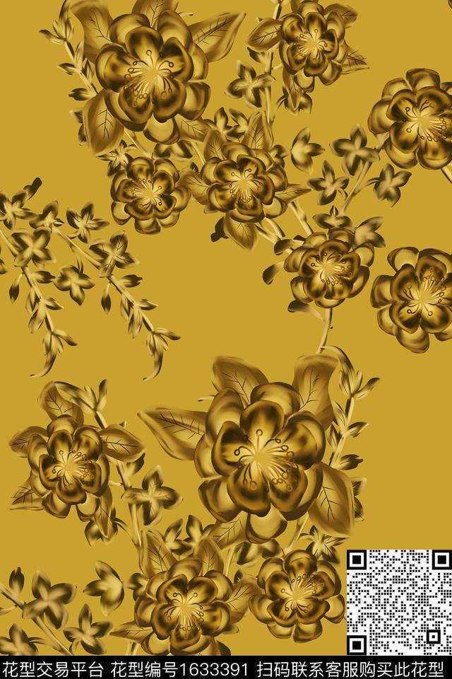 花卉中老年数码印花华亿平台下载（图片编号: 1633391） - 瓦栏（Walan）