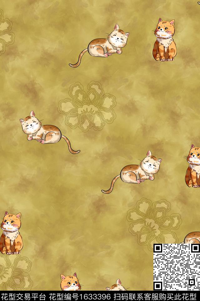 趣味猫民族护踝数码印花华亿平台下载（图片编号: 1633396） - 瓦栏（Walan）