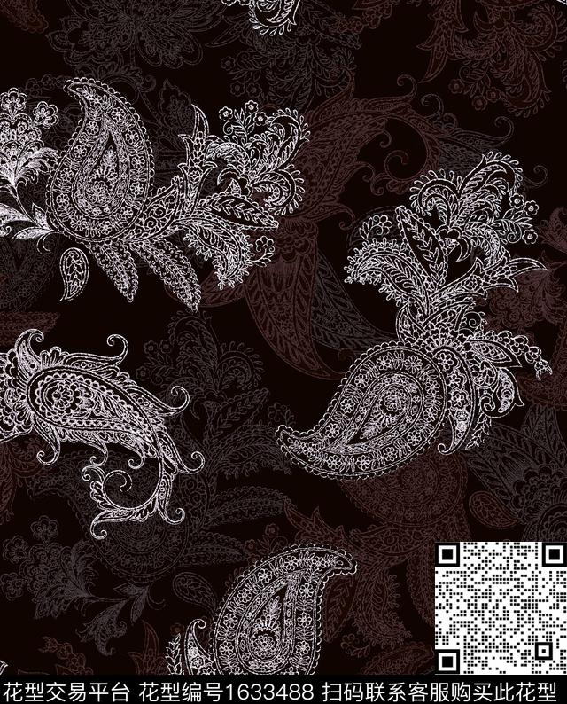 民族风花卉水彩花卉数码印花华亿平台下载（图片编号: 1633488） - 瓦栏（Walan）