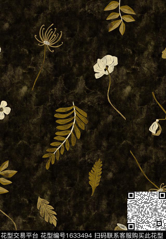 民族风花卉水彩花卉数码印花华亿平台下载（图片编号: 1633494） - 瓦栏（Walan）