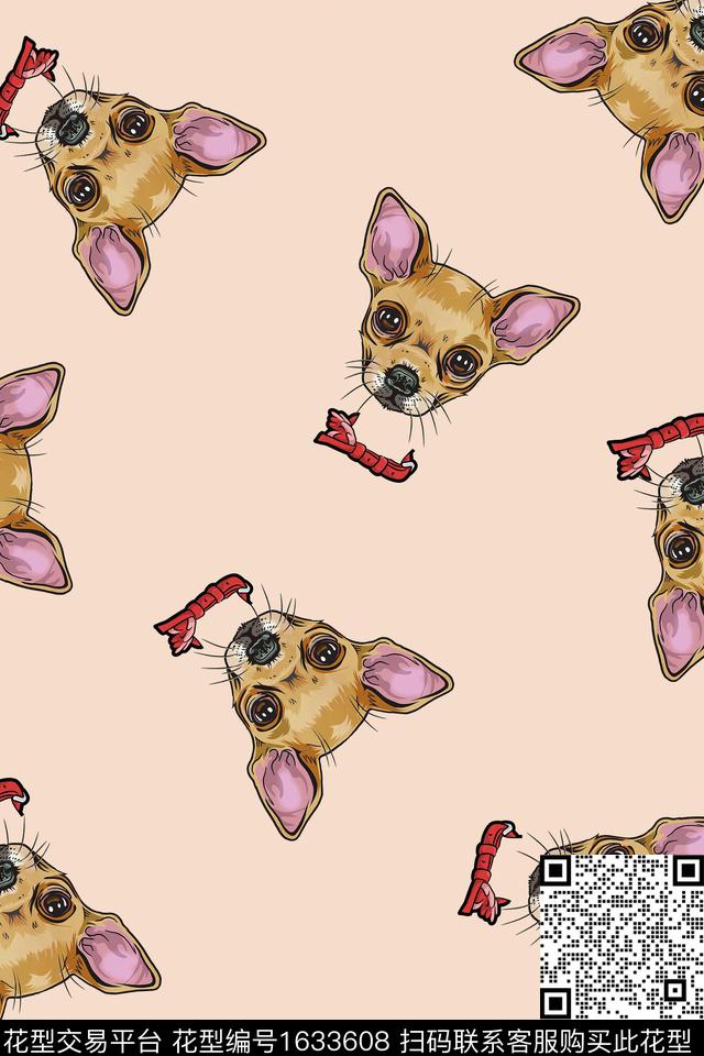 动物狗吉娃娃数码印花华亿平台下载（图片编号: 1633608） - 瓦栏（Walan）