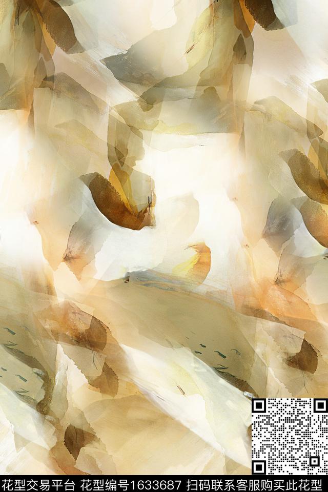 水彩抽象数码印花华亿平台下载（图片编号: 1633687） - 瓦栏（Walan）