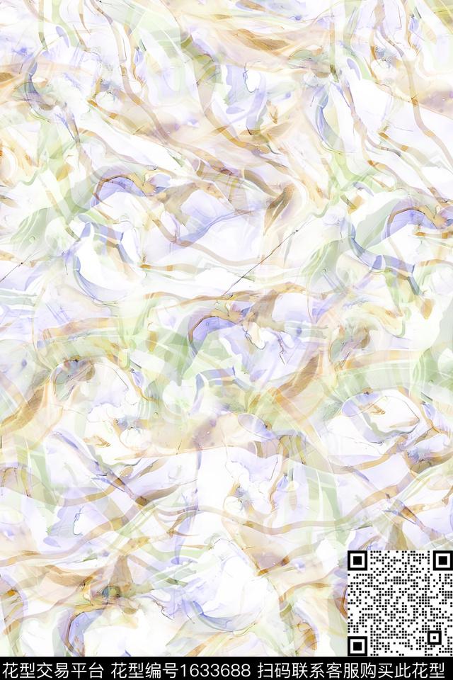 水彩抽象数码印花华亿平台下载（图片编号: 1633688） - 瓦栏（Walan）