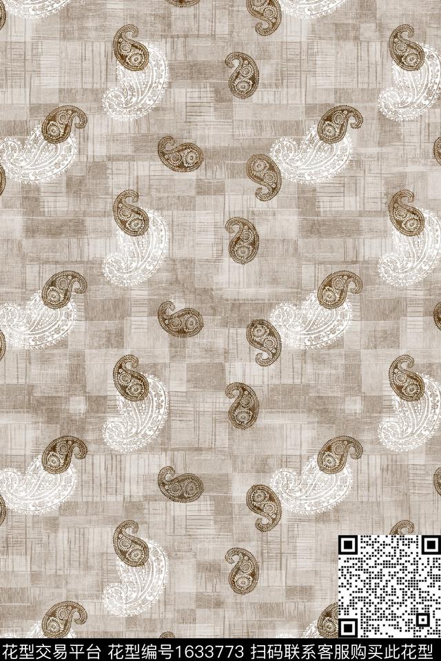 民族风底纹佩斯利数码印花华亿平台下载（图片编号: 1633773） - 瓦栏（Walan）