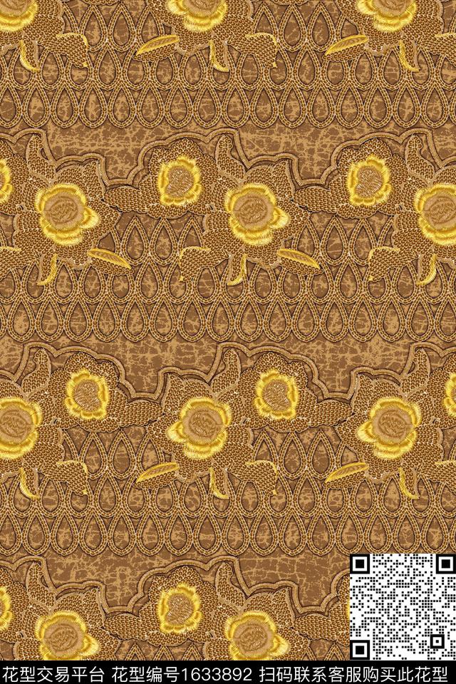 花卉提花民族风数码印花华亿平台下载（图片编号: 1633892） - 瓦栏（Walan）