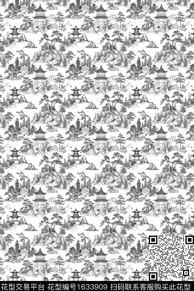 植物满版散花花卉数码印花华亿平台下载（图片编号: 1633909） - 瓦栏（Walan）