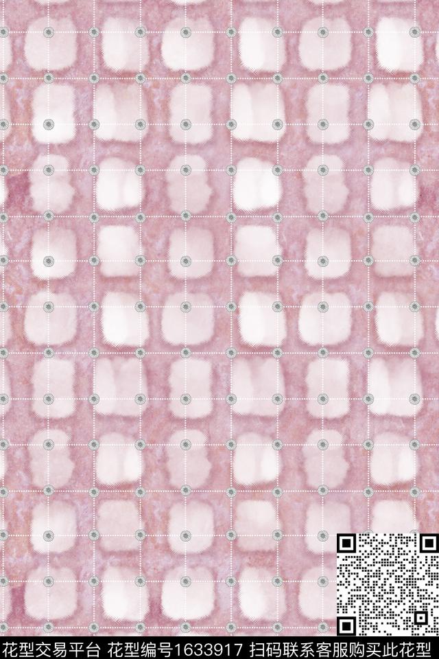 格子粉几何数码印花华亿平台下载（图片编号: 1633917） - 瓦栏（Walan）