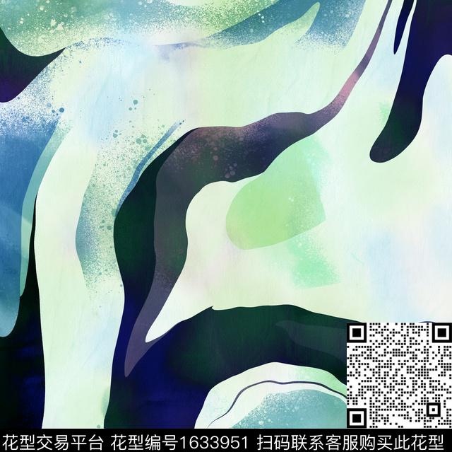 抽象晕染数码印花华亿平台下载（图片编号: 1633951） - 瓦栏（Walan）