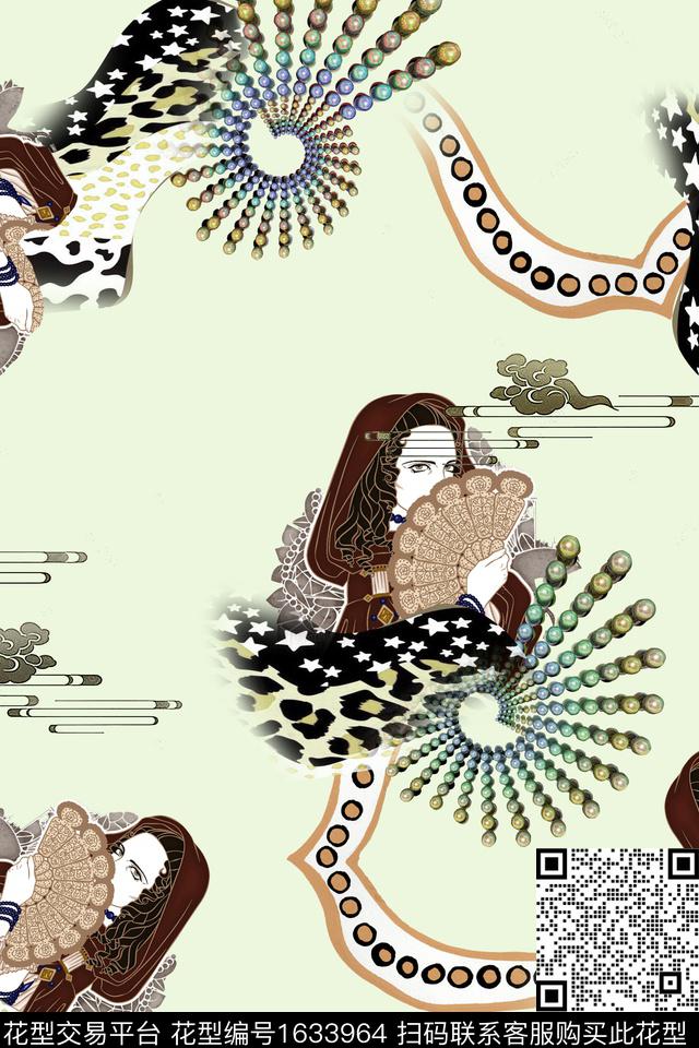 民族风人物跳接数码印花华亿平台下载（图片编号: 1633964） - 瓦栏（Walan）