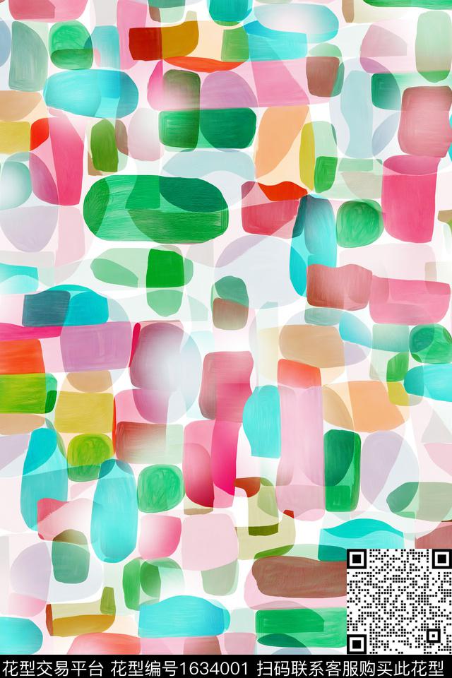 抽象几何数码印花华亿平台下载（图片编号: 1634001） - 瓦栏（Walan）