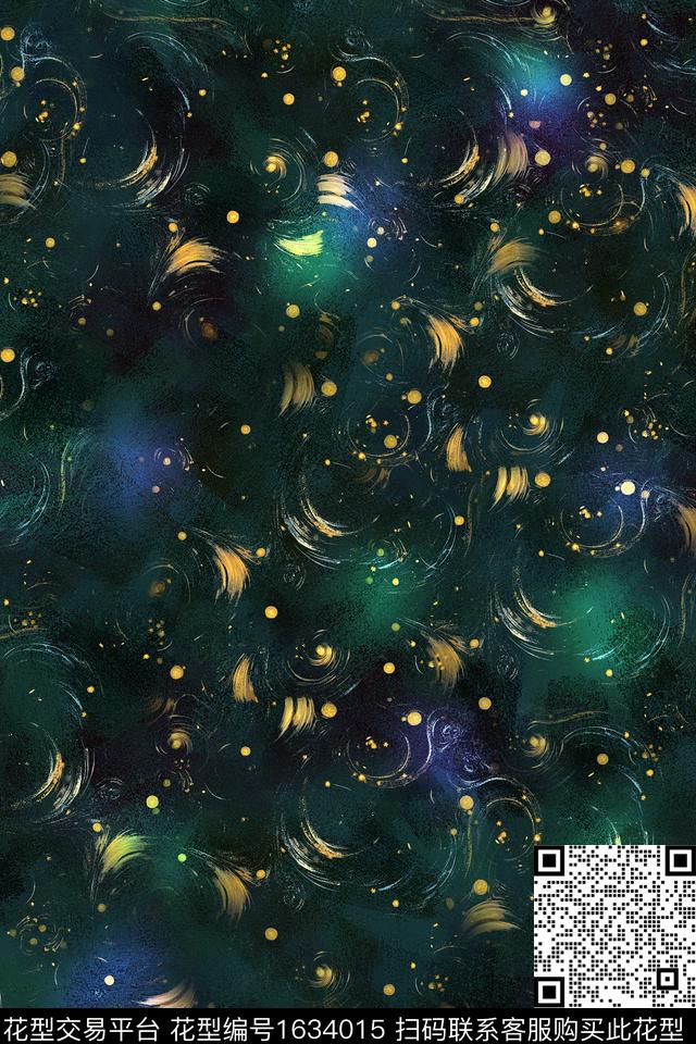 抽象笔触星空数码印花华亿平台下载（图片编号: 1634015） - 瓦栏（Walan）