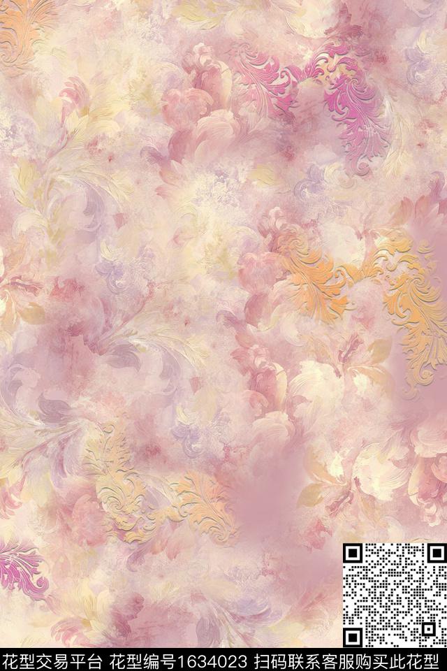 抽象晕染肌理数码印花华亿平台下载（图片编号: 1634023） - 瓦栏（Walan）