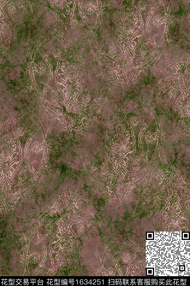 民族风纹理数码印花华亿平台下载（图片编号: 1634251） - 瓦栏（Walan）