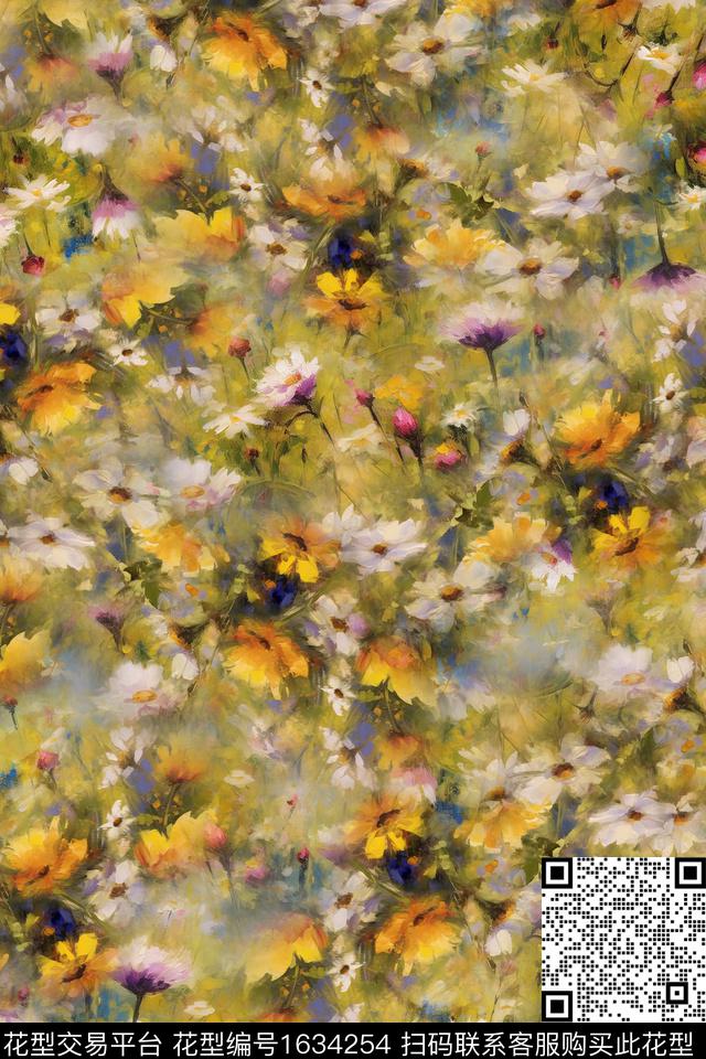 花卉油画华亿平台数码印花华亿平台下载（图片编号: 1634254） - 瓦栏（Walan）