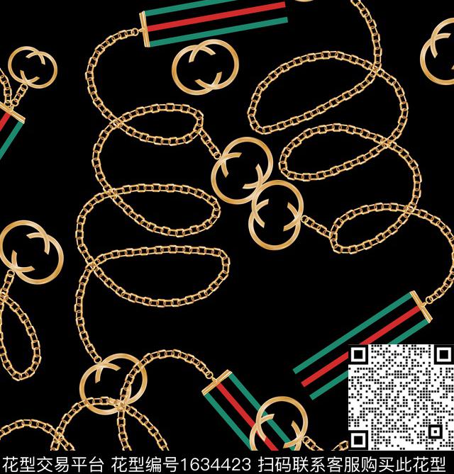 大牌奢侈风红绿条纹织带交错双环扣数码印花华亿平台下载（图片编号: 1634423） - 瓦栏（Walan）